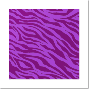 Tiger Print Two Toned Purple Posters and Art